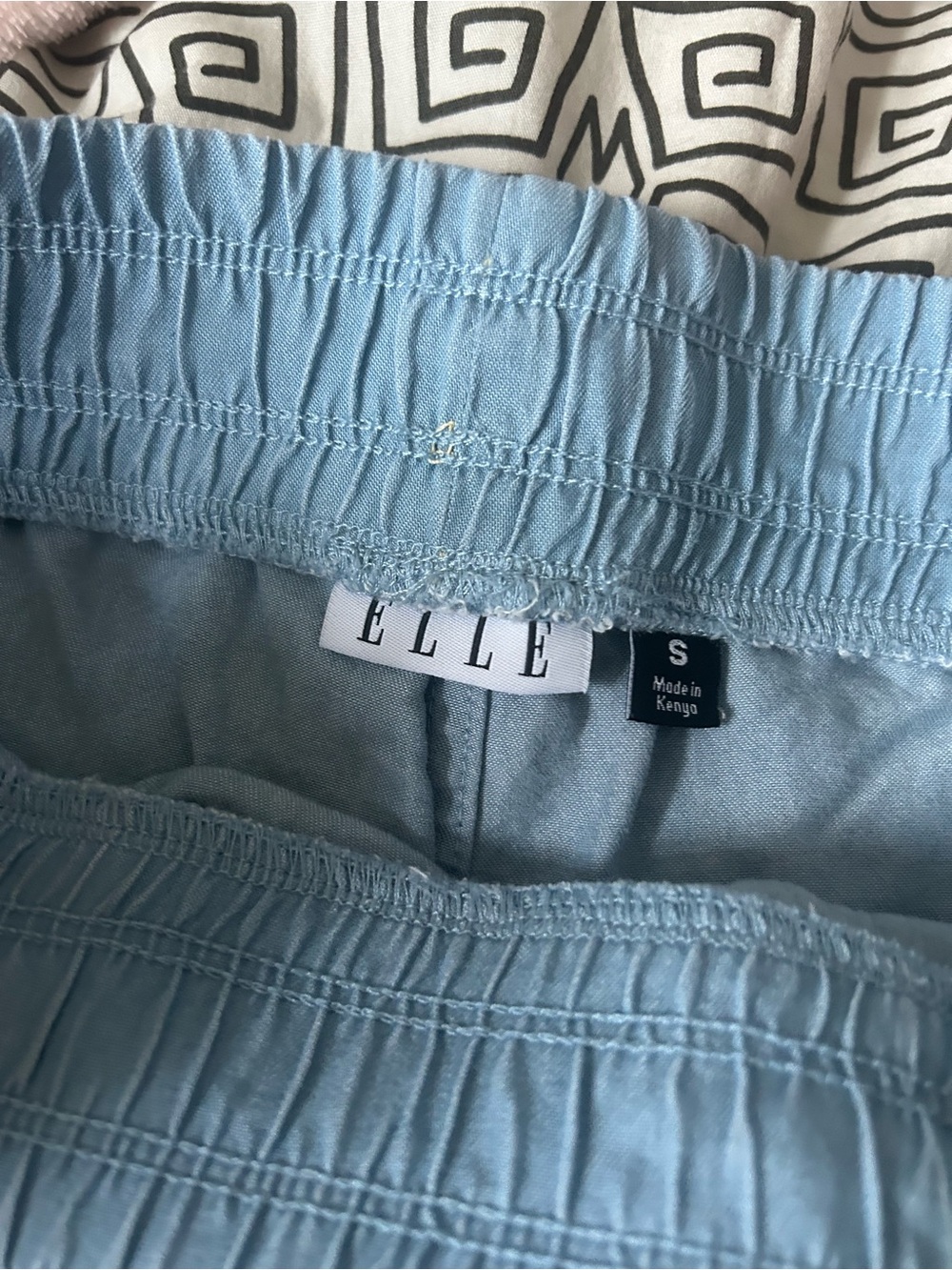Elle Pale Blue Elastic Waist Skirt